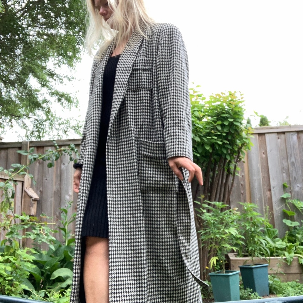 Esprit VINTAGE Long Wool Houndstooth Belted Jacket